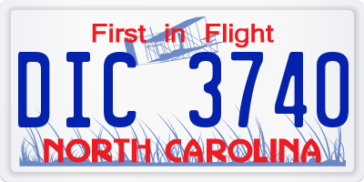 NC license plate DIC3740