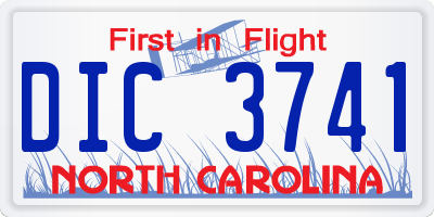 NC license plate DIC3741