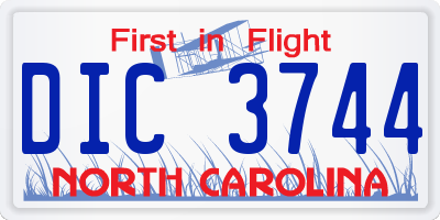 NC license plate DIC3744
