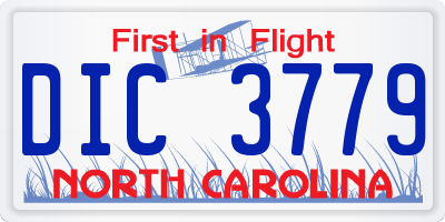 NC license plate DIC3779