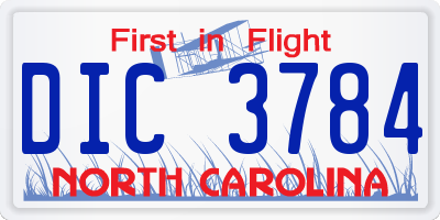 NC license plate DIC3784