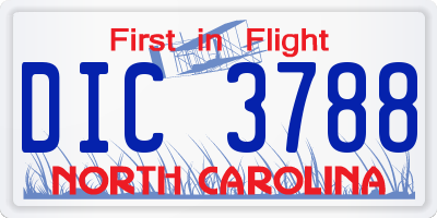 NC license plate DIC3788