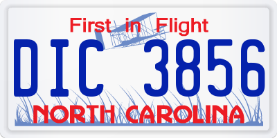 NC license plate DIC3856
