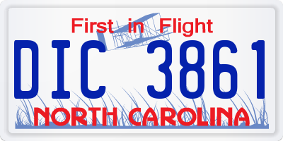 NC license plate DIC3861