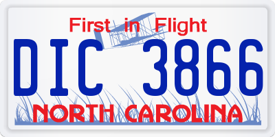 NC license plate DIC3866