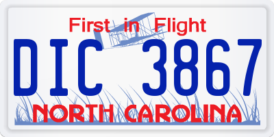 NC license plate DIC3867