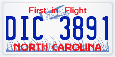 NC license plate DIC3891
