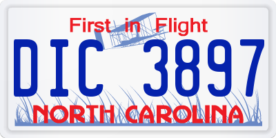 NC license plate DIC3897