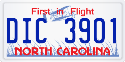 NC license plate DIC3901