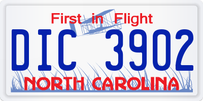 NC license plate DIC3902