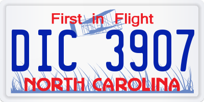 NC license plate DIC3907