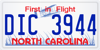 NC license plate DIC3944