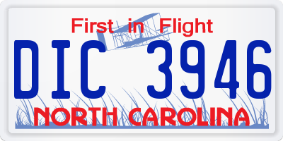 NC license plate DIC3946