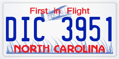 NC license plate DIC3951