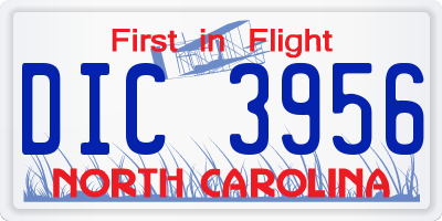 NC license plate DIC3956