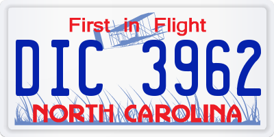 NC license plate DIC3962