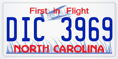 NC license plate DIC3969