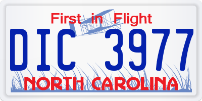NC license plate DIC3977