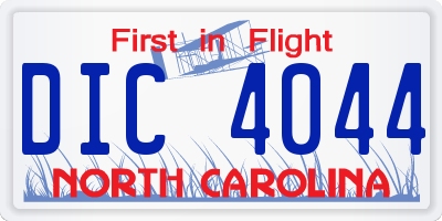 NC license plate DIC4044