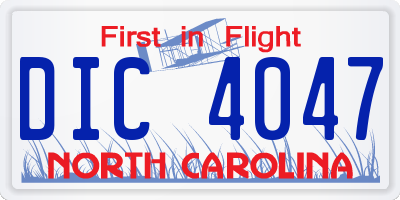 NC license plate DIC4047