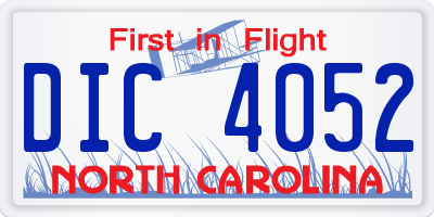 NC license plate DIC4052