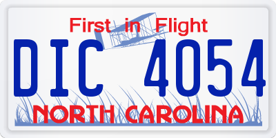 NC license plate DIC4054