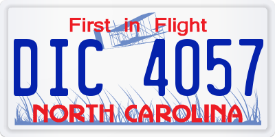 NC license plate DIC4057