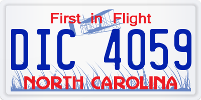NC license plate DIC4059
