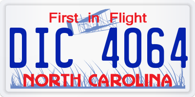 NC license plate DIC4064