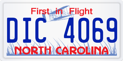 NC license plate DIC4069