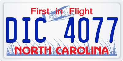 NC license plate DIC4077