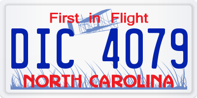 NC license plate DIC4079