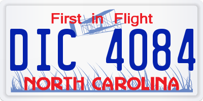 NC license plate DIC4084