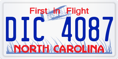 NC license plate DIC4087