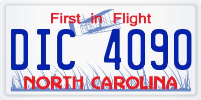 NC license plate DIC4090