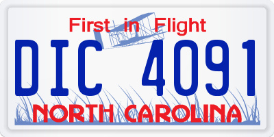 NC license plate DIC4091