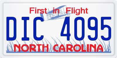 NC license plate DIC4095