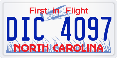 NC license plate DIC4097