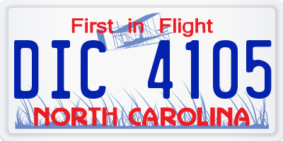 NC license plate DIC4105