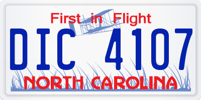 NC license plate DIC4107