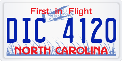 NC license plate DIC4120