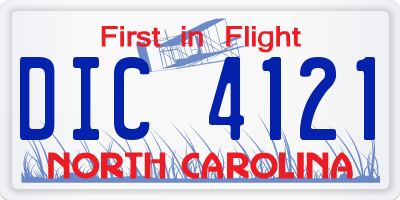 NC license plate DIC4121