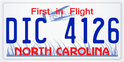 NC license plate DIC4126