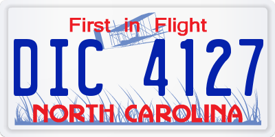 NC license plate DIC4127