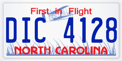 NC license plate DIC4128