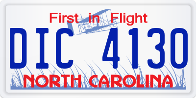 NC license plate DIC4130