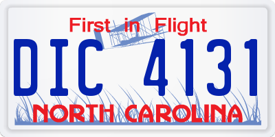 NC license plate DIC4131