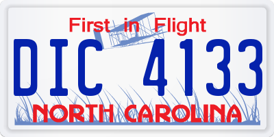 NC license plate DIC4133