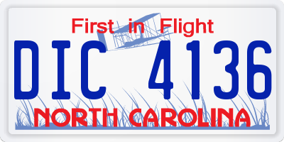 NC license plate DIC4136