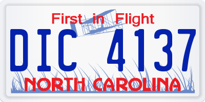 NC license plate DIC4137